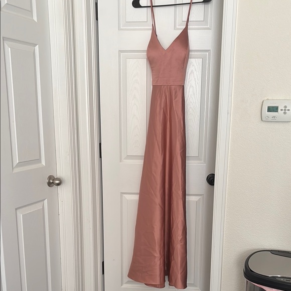 David's Bridal Dresses & Skirts - Elegant Pink Spaghetti Strap Dress